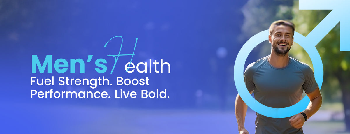 Men’s Health Supplements for Energy and Vitality. They contain L-arginine, Tribulus Terresteris to improve stamina, boost performance.  Banner