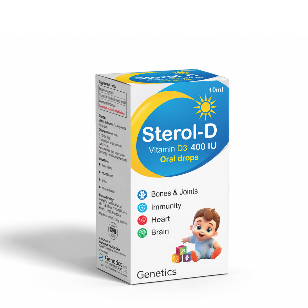 Vitamin D drops for the development of bone and teeth and boosting immunity 
